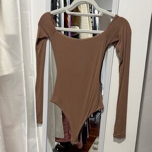 Naked Wardrobe Off Shoulder Long Sleeve Bodysuit